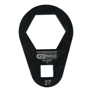 KS Tools 3/8" dopsleutel, extra plat, 27 mm