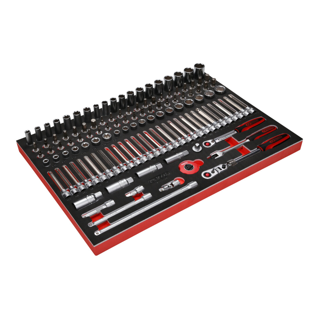 KS Tools 3/8" dopsleutelset in schuimrubberen inleg, 124 st.