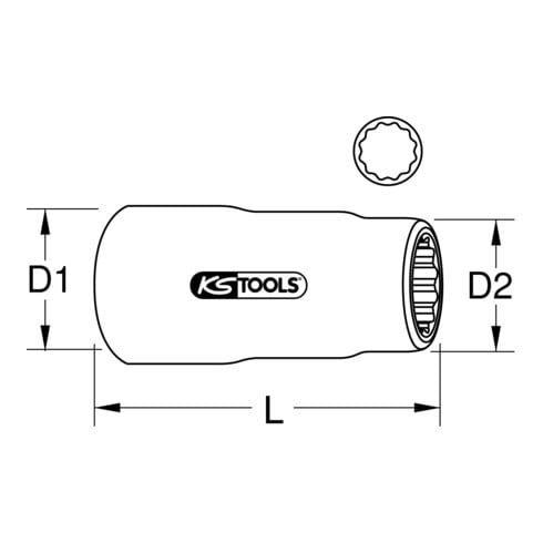 KS Tools 3/8" Douille isolée, 19mm