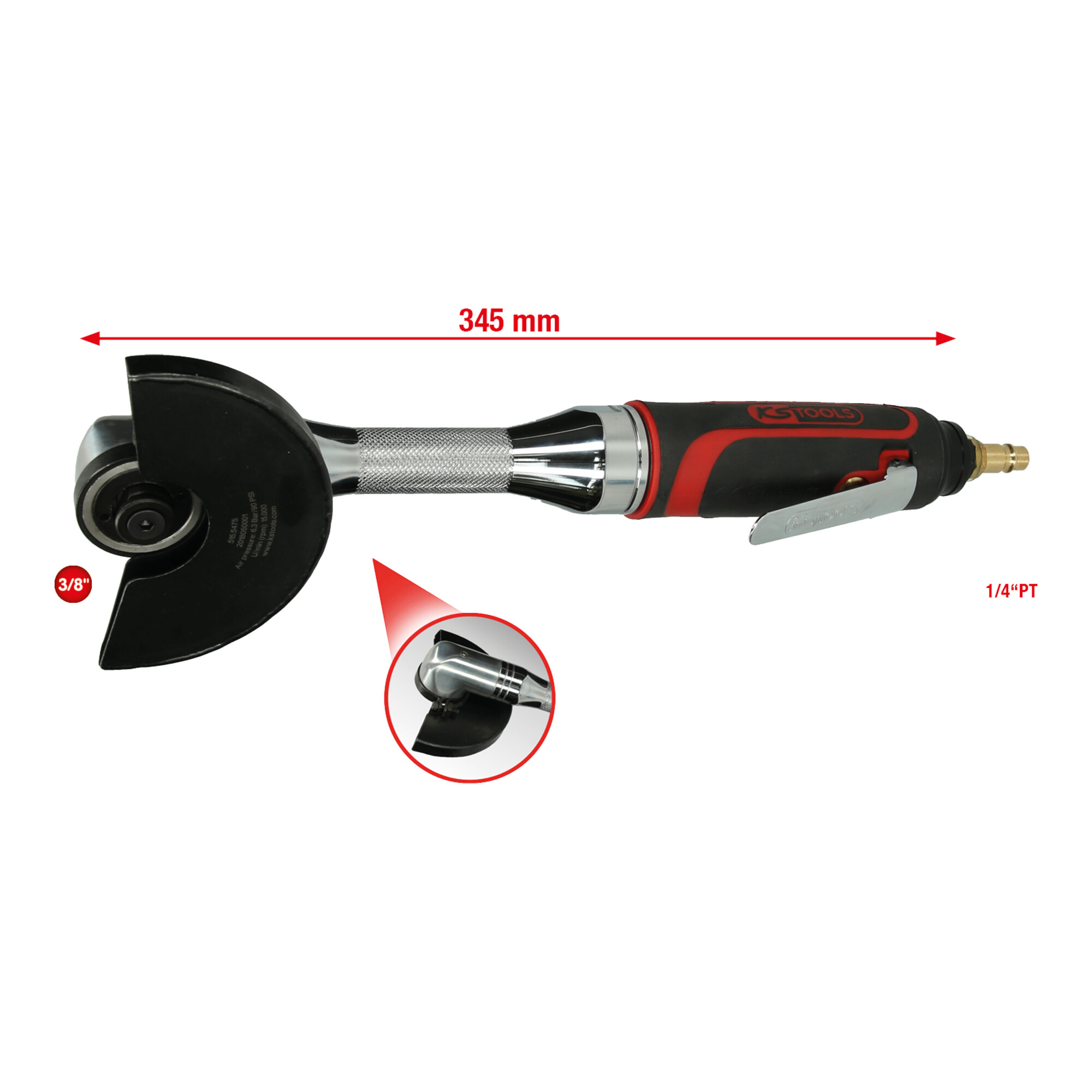 KS Tools Druckluft-Stab-Trennschleifer 3/8 Zoll 15.000 U/min, 5155475