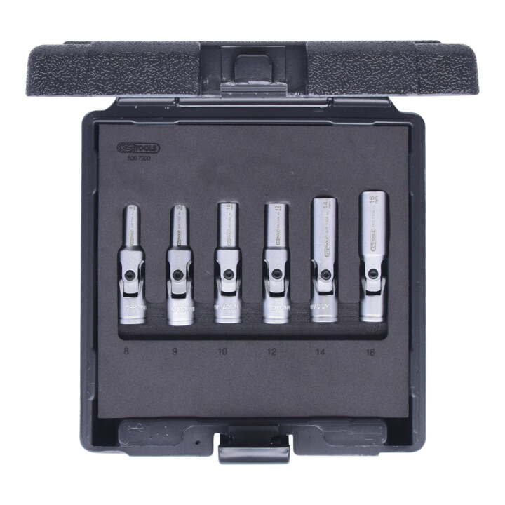 KS Tools 3/8" gloeibougie moerenset, kort, 6 delig
