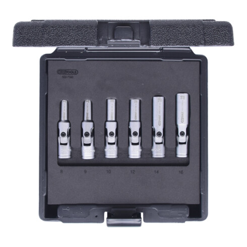 KS Tools 3/8" gloeibougie moerenset, kort, 6 delig