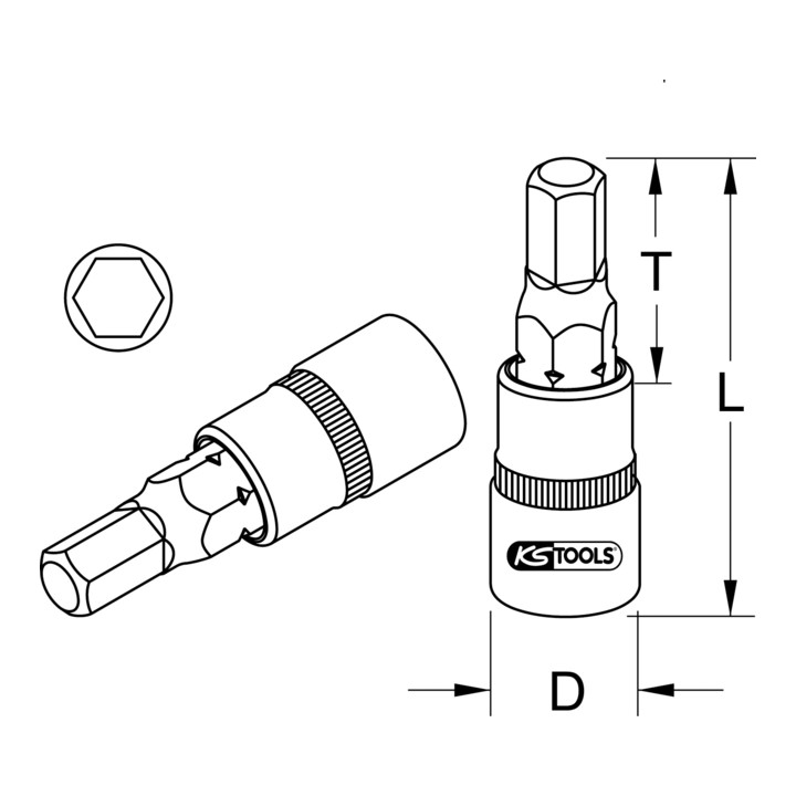 KS Tools 3/8" inbusbits, 5mm