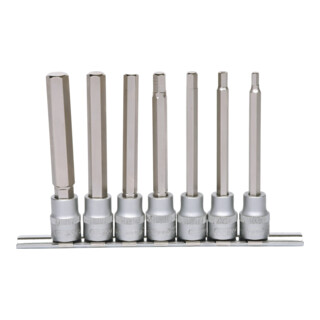 KS Tools 3/8" inbusbitset, lang, 7-delig