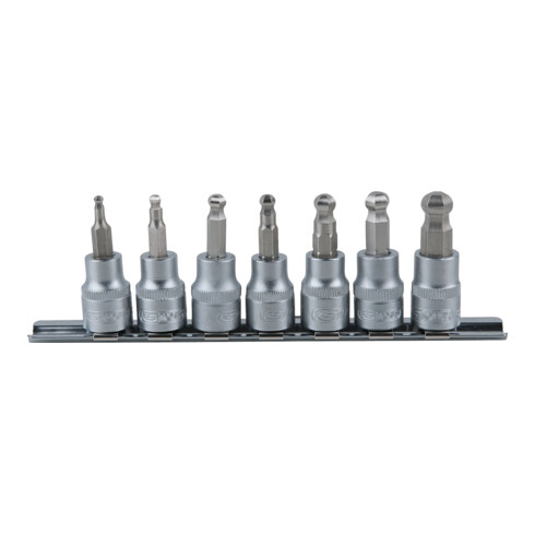 KS Tools 3/8" inbusbitset met kogelkop, 7 stuks