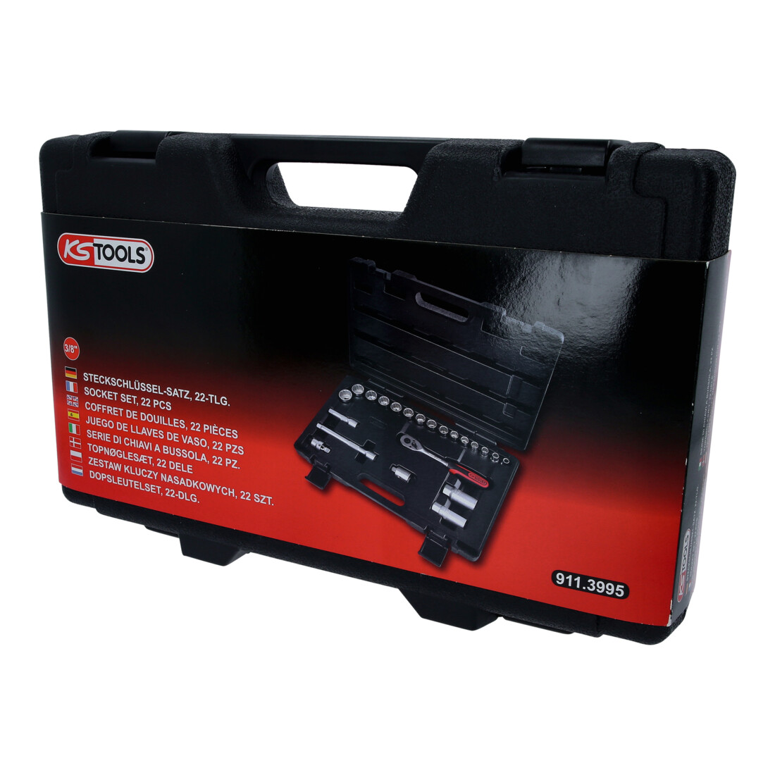 KS Tools 3/8" Jeu de douilles 12 pans, 22 pcs.