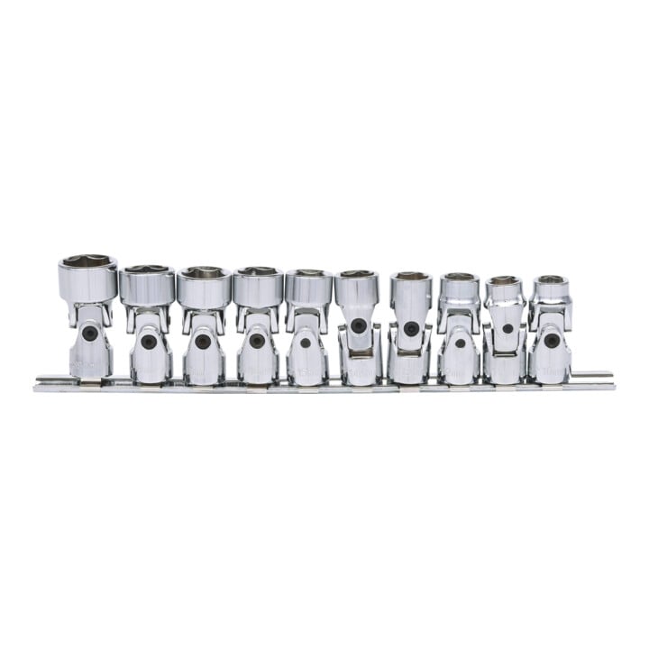 KS Tools 3/8" Jeu de douilles articulées 6 pans CHROMEplus, 10 pcs. 10-19 mm