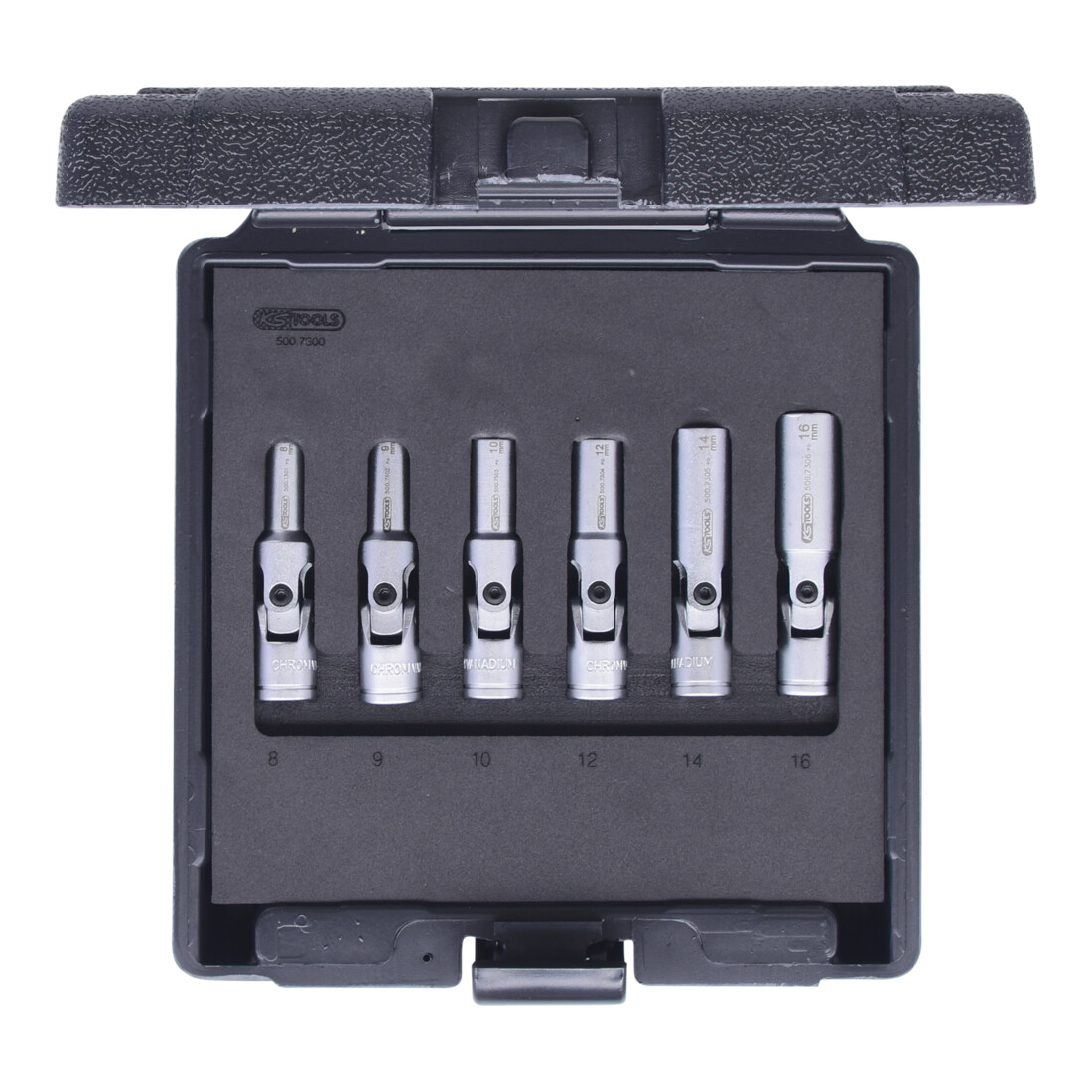 KS Tools 3/8" Jeu de douilles articulées pour bougies, courts, 6 pcs.