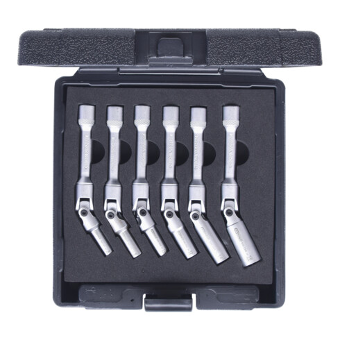 KS Tools 3/8" Jeu de douilles articulées pour bougies de préchauffage, longues, 6 pcs.