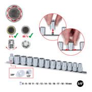 KS Tools 3/8" Jeu de douilles RESCUEpower, 13 pcs 8-19 mm
