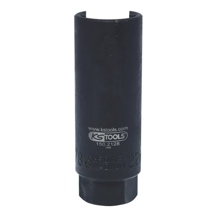 KS Tools 3/8" Lambdasonden Stecknuss, tief, breit geschlitzt, 22 mm