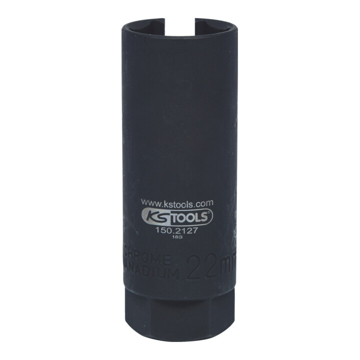 KS Tools 3/8" Lambdasonden Stecknuss, tief, dünn geschlitzt, 22 mm