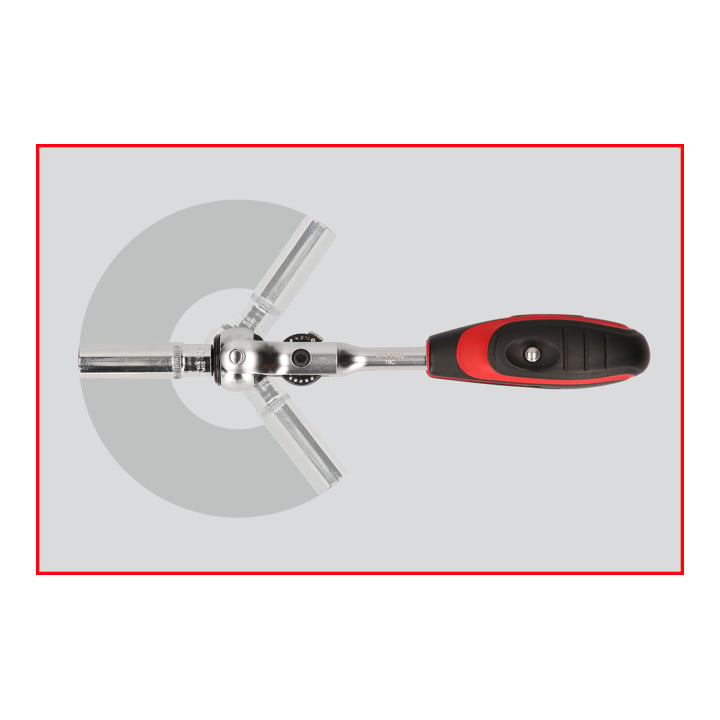 KS Tools 3/8" MODIFIX mini T-greep draaikop ratel, 72 tand, 0°+90°