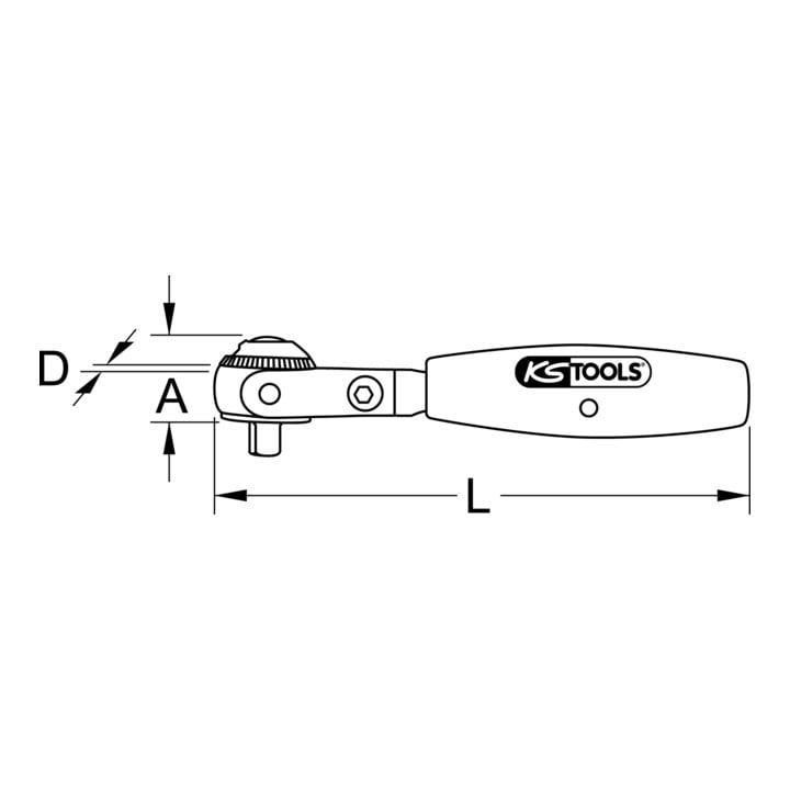 KS Tools 3/8" MODIFIX mini T-greep draaikop ratel, 72 tand, 0°+90°