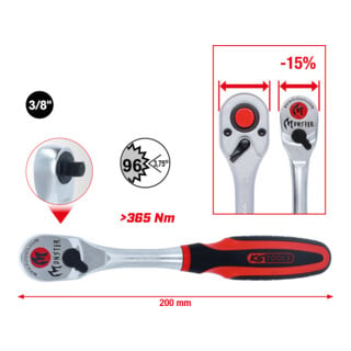 KS Tools 3/8" Monster Umschaltknarre, 96 Zahn
