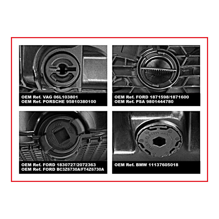 KS Tools 3/8" Öldienst-Spezialprofil-Satz für Kunststoff-Ölablassschrauben, 9-tlg
