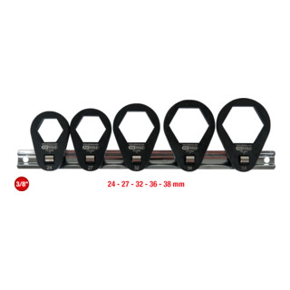 KS Tools 3/8" olie service steeksleutelset voor filterhuisdeksel, extra plat, 5 stuks.