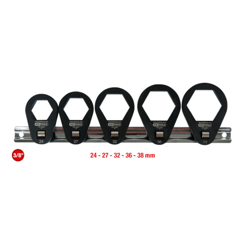 KS Tools 3/8" olie service steeksleutelset voor filterhuisdeksel, extra plat, 5 stuks.