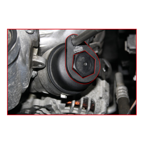 KS Tools 3/8" olie service steeksleutelset voor filterhuisdeksel, extra plat, 5 stuks.