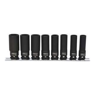KS Tools 3/8" Sechskant-Kraft-Stecknuss-Satz, lang, 8-teilig