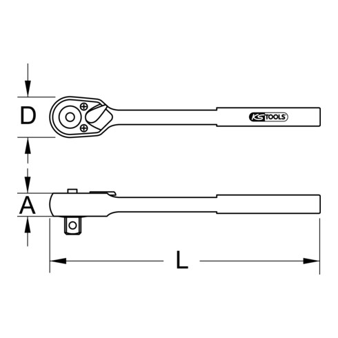 KS Tools 3/8" TITANplus omkeerbare ratel, 30 tand