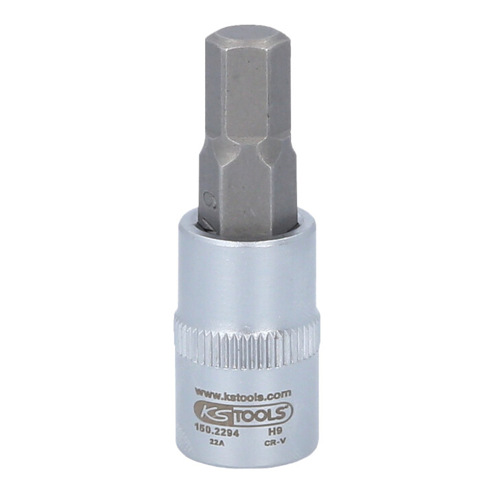 KS Tools 3/8 Zoll Bit-Stecknuss für Innensechskant-Schrauben am Bremssattel, 9 mm, 50 mm lang