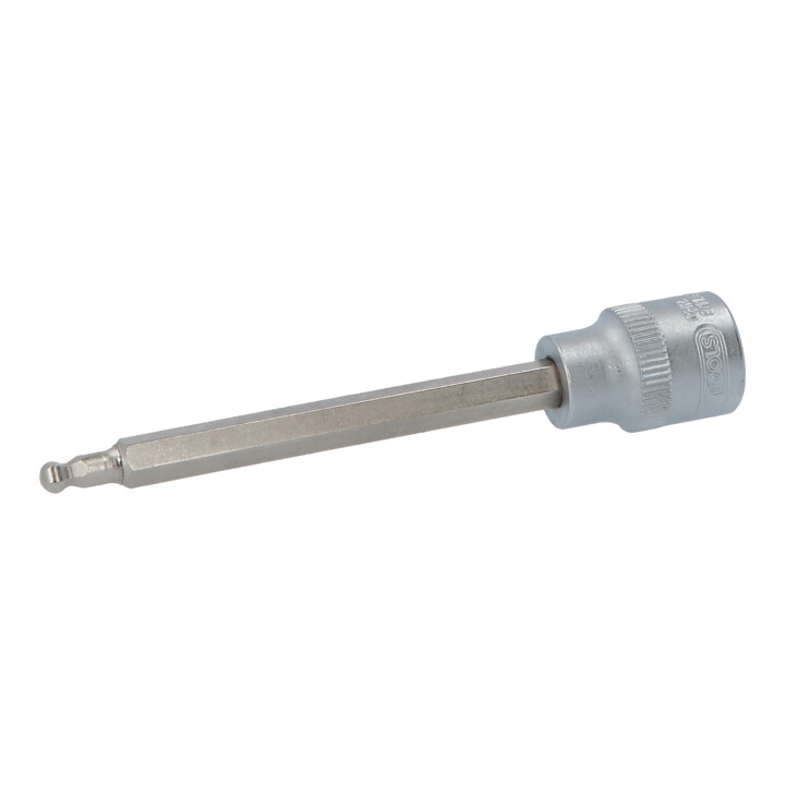 KS Tools 3/8 Zoll Bit-Stecknuss Innensechskant mit Kugelkopf, lang, 4 mm