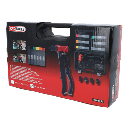 KS Tools 3-in-1 handblindklinktang, 12-dlg