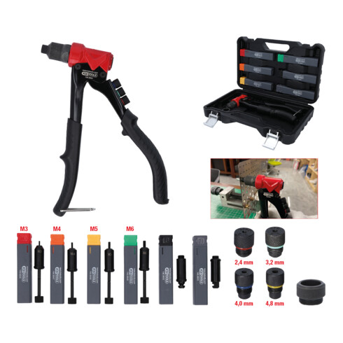 KS Tools 3 in 1 Handnietzangen-Satz, 12-tlg.