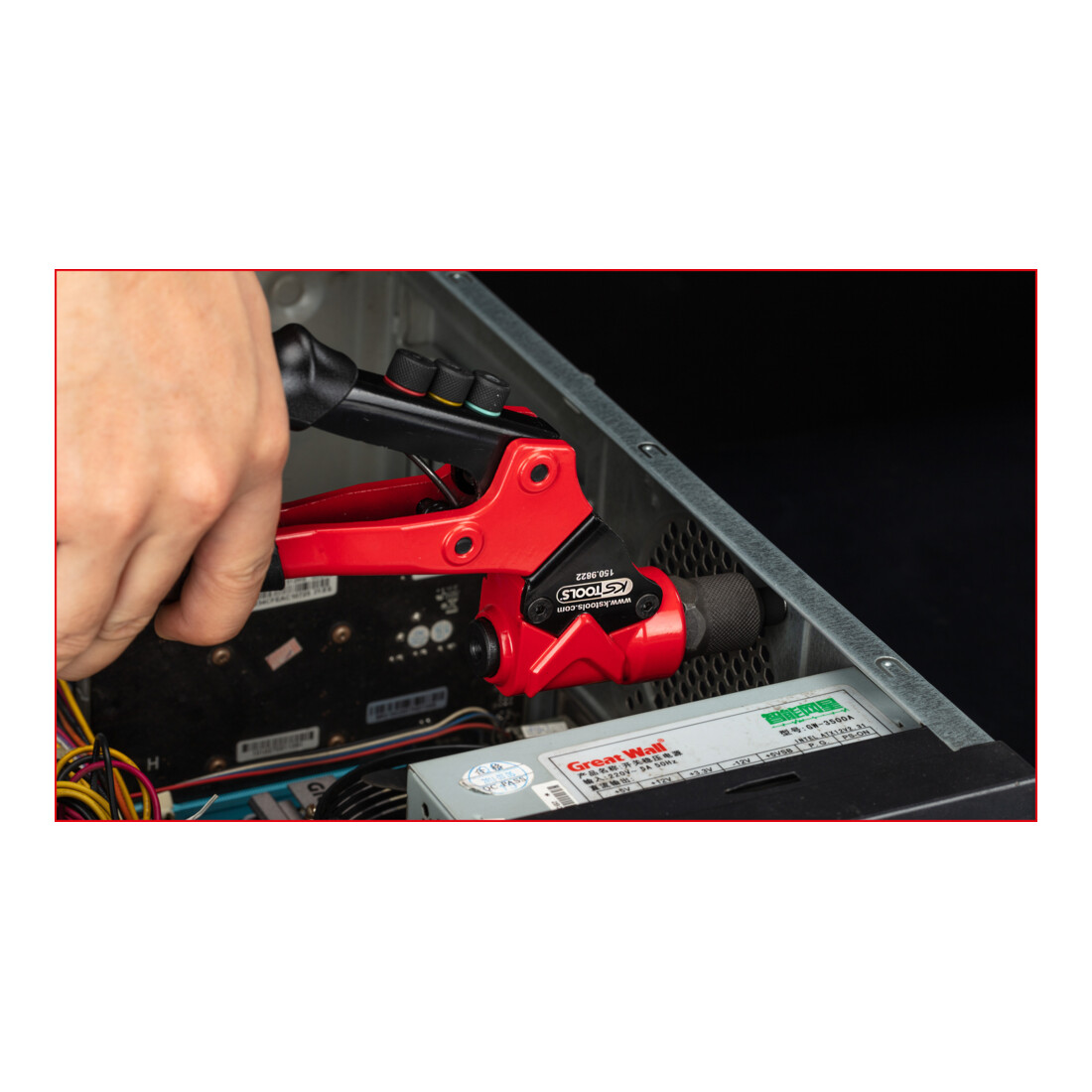 KS Tools 3 in 1 Handnietzangen-Satz, drehbar, 12-tlg