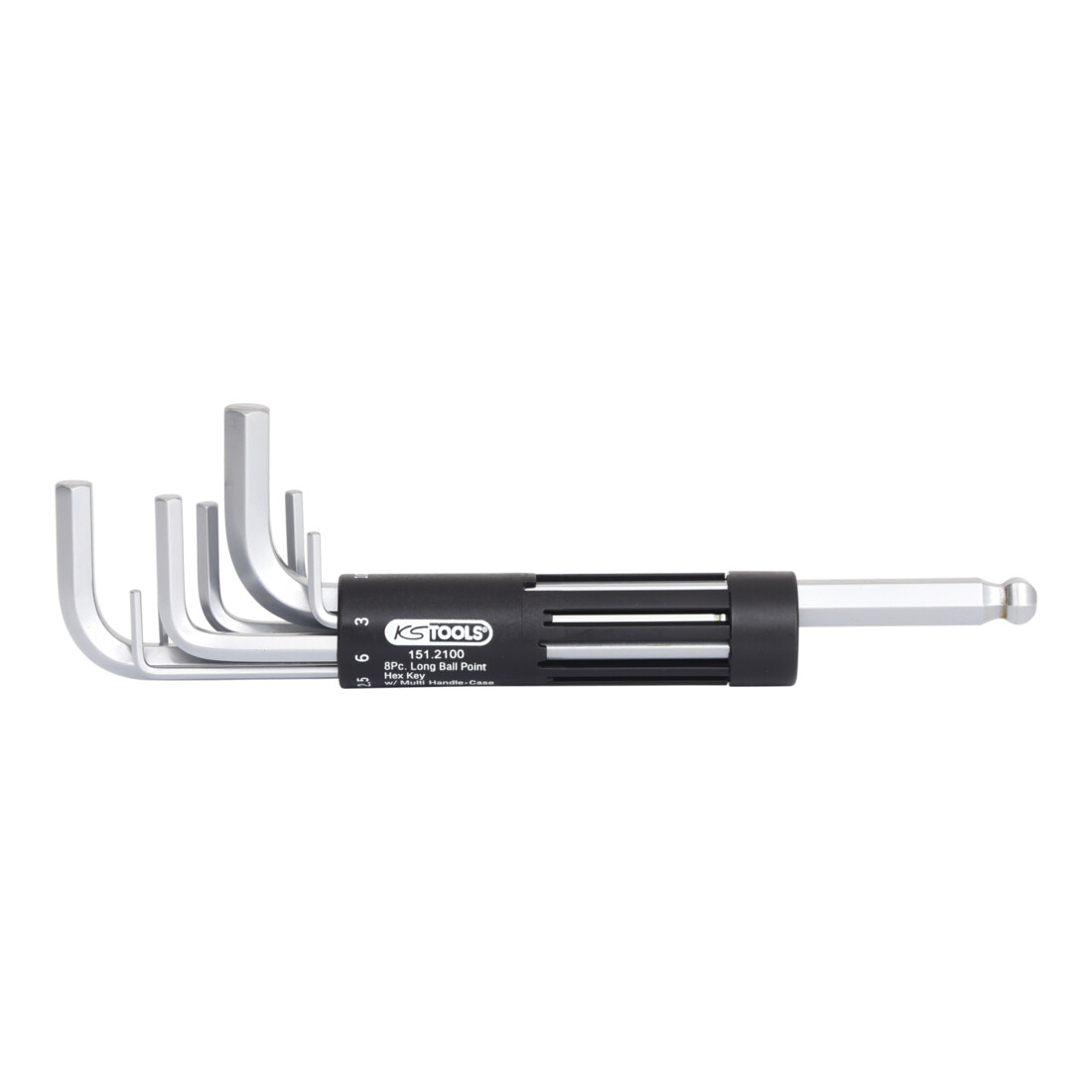 KS Tools 3 in 1 inbussleutelset, 8 st. lang, kogelkop