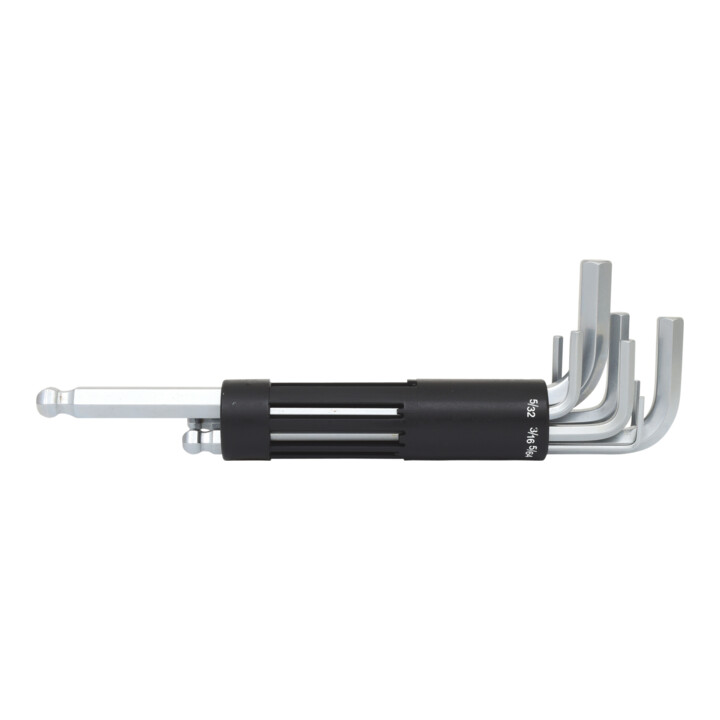 KS Tools 3 in 1 inbussleutelset, 8 stuks lang, kogelkop, inch