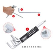 KS Tools 3 in 1 Innen6kant-Winkelstiftschlüssel-Satz,8-tlg. lang, Kugelkopf-2