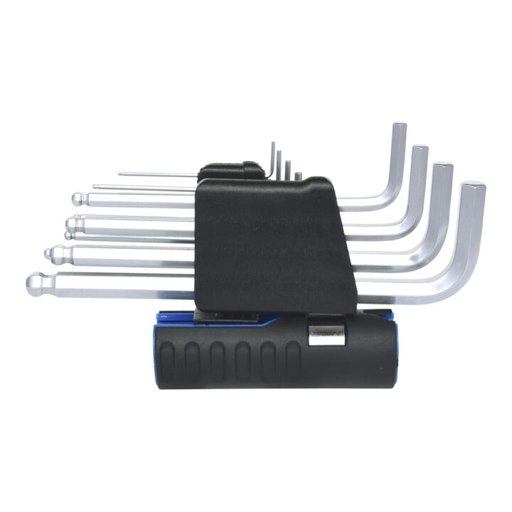 KS Tools 3 in 1 inwendige zeskant dopsleutelset, 10-delig lang, kogelkop, inch