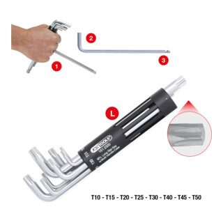 KS Tools 3 in 1 TX haakse steeksleutelset,lang,8 dlg.
