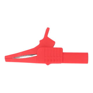 KS Tools 4,0 mm Eingangsbuchse auf Krokodilklemme schmal, rot