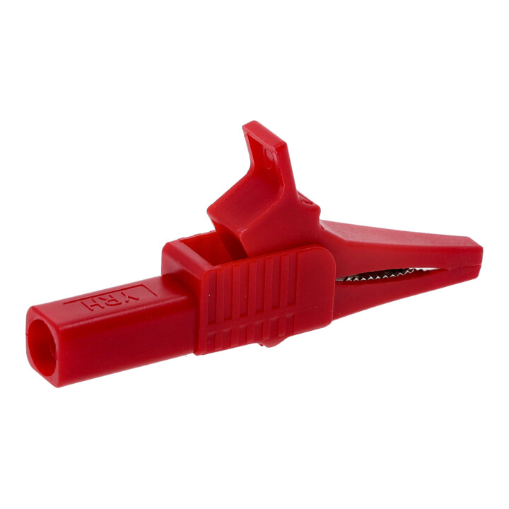 KS Tools 4,0 mm Eingangsbuchse auf Krokodilklemme schmal, rot