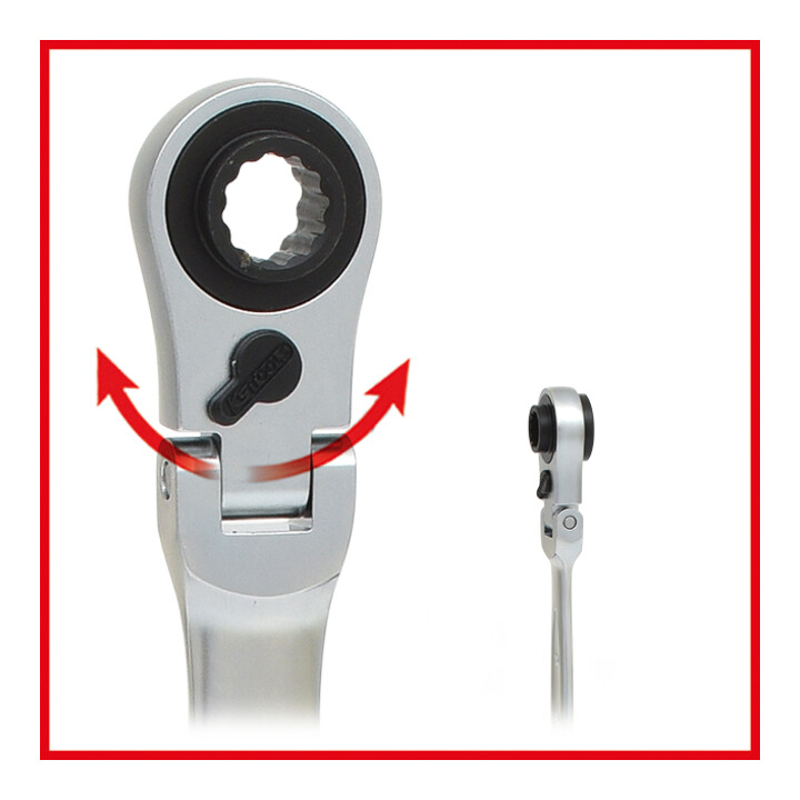 KS Tools 4 in 1 GEARplus omkeerbare dopsleutel, 10x13-17x19mm