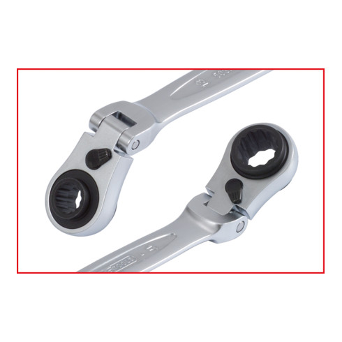 KS Tools 4 in 1 GEARplus omkeerbare dopsleutel, 10x13-17x19mm