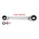 KS Tools 4 in 1 GEARplus omkeerbare dubbele ratelringsleutel, 21x22x24x27mm