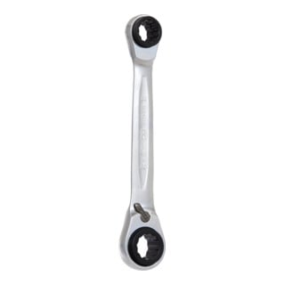 KS Tools 4 in 1 GEARplus umschaltbar Doppel-Ratschenringschlüssel, 21x22x24x27mm