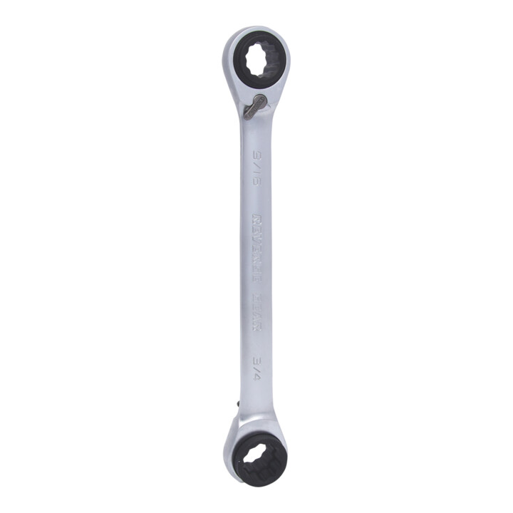 KS Tools 4 in 1 GEARplus umschaltbar Doppel-Ratschenringschlüssel, 9/16"x3/4"+11/16"x5/8"