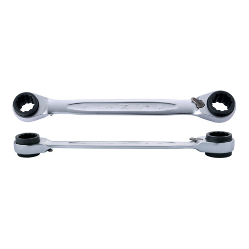 KS Tools 4 in 1 GEARplus umschaltbar Doppel-Ratschenringschlüssel-Satz, 3-teilig