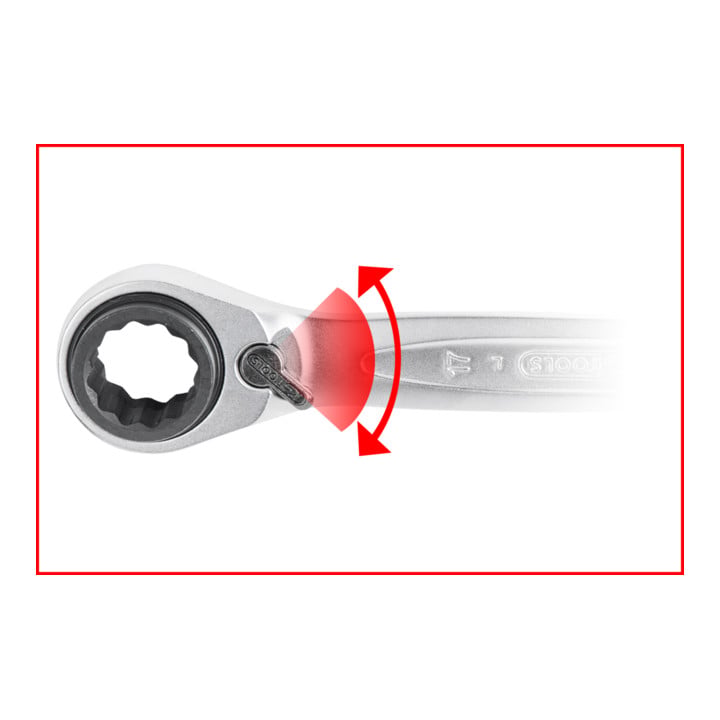 KS Tools 4 in 1 geARplus verstelbare dubbele ratelringsleutel, 10x13x17x19 mm