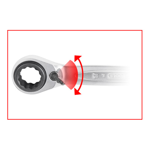 KS Tools 4 in 1 geARplus verstelbare dubbele ratelringsleutel, 10x13x17x19 mm