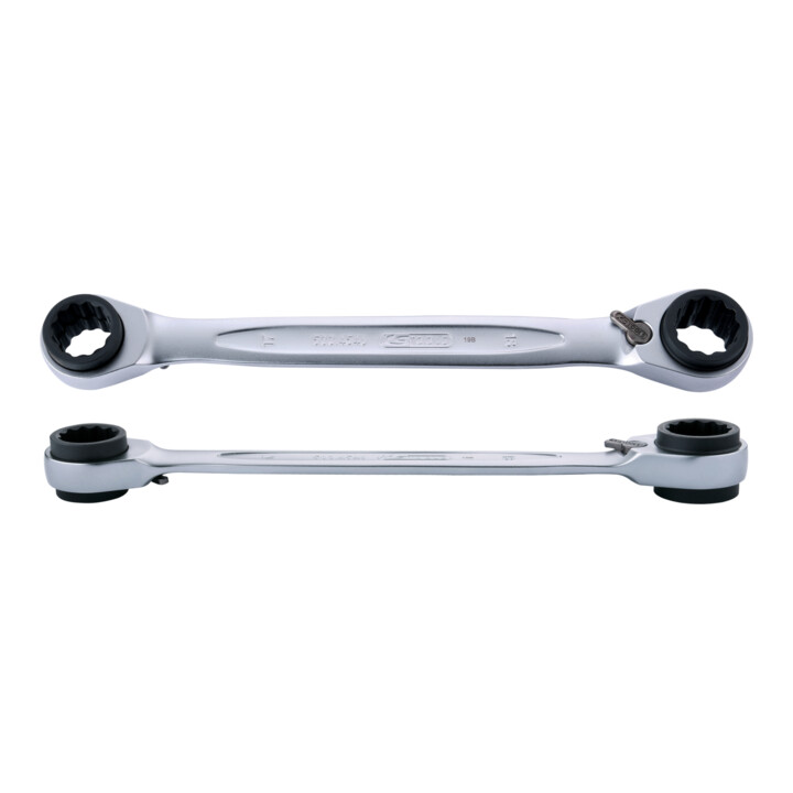 KS Tools 4 in 1 geARplus verstelbare dubbele ratelringsleutelset, 3-delig
