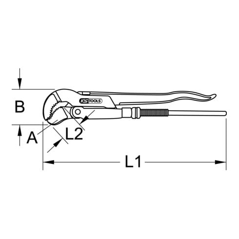 KS Tools 45° haakse hoek pijpsleutel