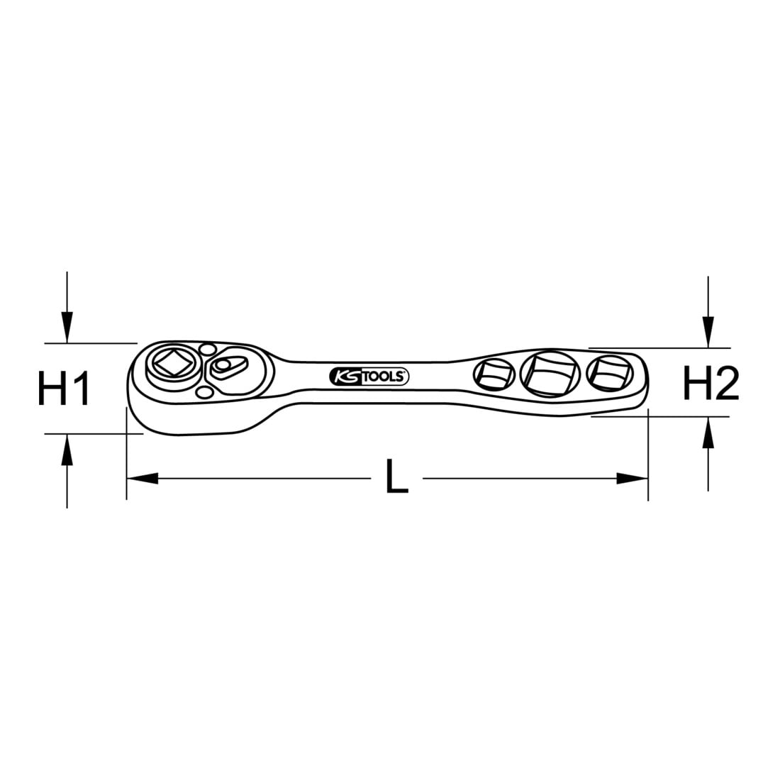 KS Tools 5 en 1 cliquet froid/air, réversible, 157mm