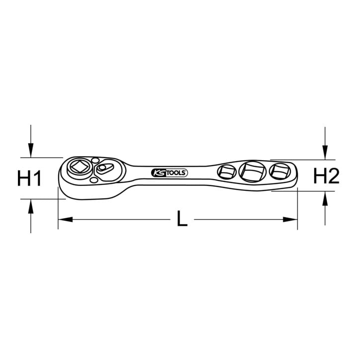 KS Tools 5 in 1 Kälte-Klima-Ratsche, umschaltbar, 157mm
