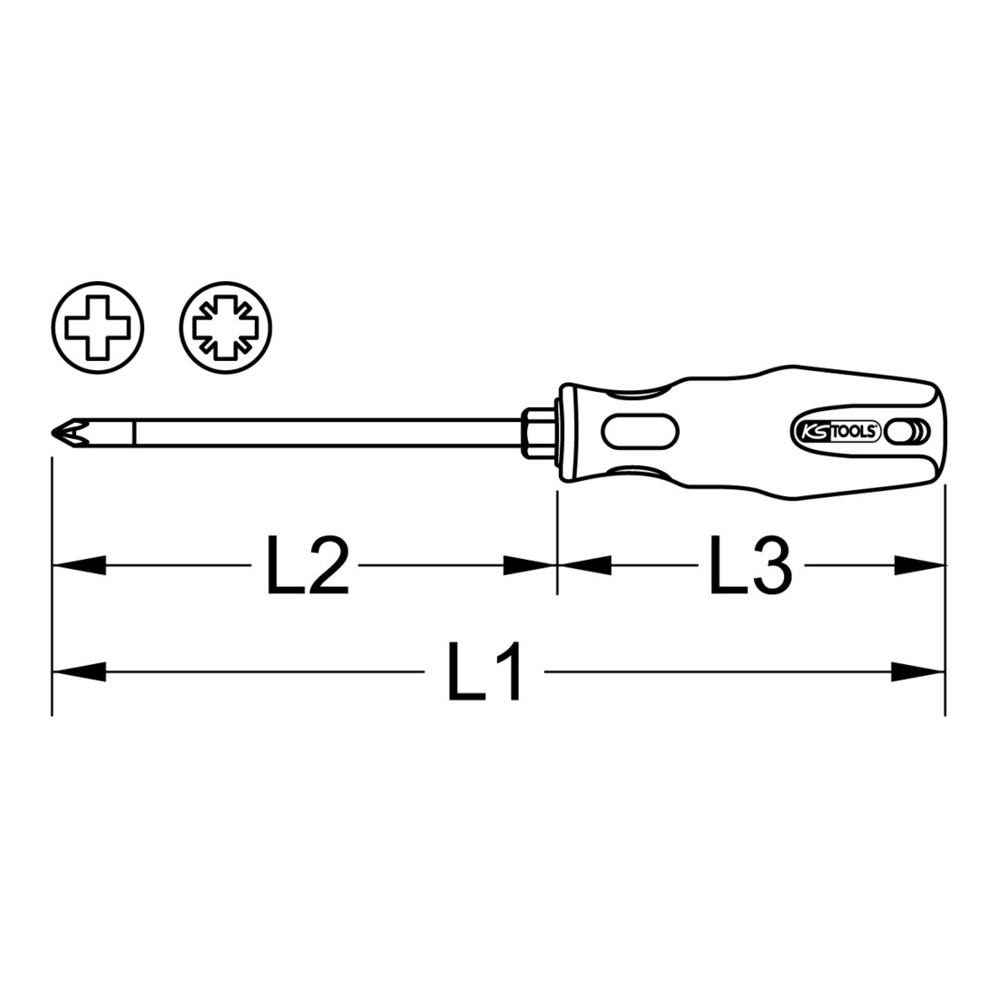 KS Tools 6 in 1 ERGOTORQUEplus schroevendraaier, 230mm